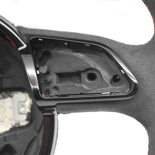 Audi Sport Flat Bottom Steering Wheel | Suede & Leather Grip - Carmodza.com