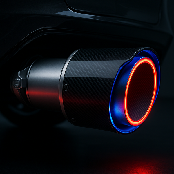 Universal Car Exhaust Muffler Pipe LED Red/Blue Light Tail Tip - Carmodza.com