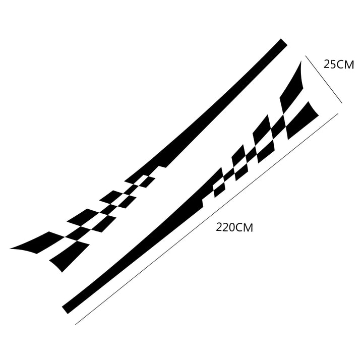 Racing Stripes Car Body Stickers | 2pc Vinyl Decal Set - Carmodza.com