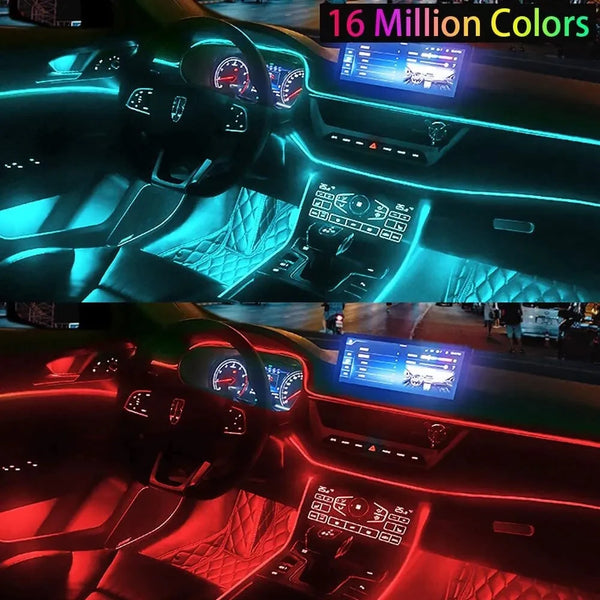 LED Car Interior Lights | RGB Fiber Optic Ambient Strip Kit - Carmodza.com