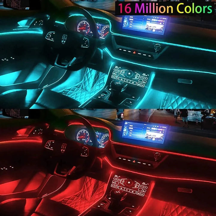 LED Car Interior Lights | RGB Fiber Optic Ambient Strip Kit - Carmodza.com