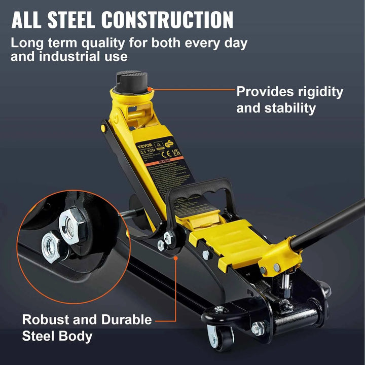 2.5T Low Profile Floor Jack - Heavy Duty Hydraulic