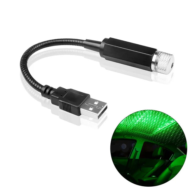 Galaxy Star Projector Lamp - Adjustable USB Powered LED Night Light for Car Roof - Carmodza.com