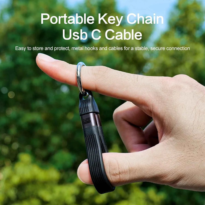 240W USB C Keychain Charger Cable for Car & On-The-Go - Carmodza.com