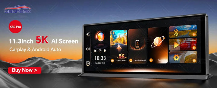 4K Wireless Carplay Android Auto Car DVR Dash Cam - Carmodza.com