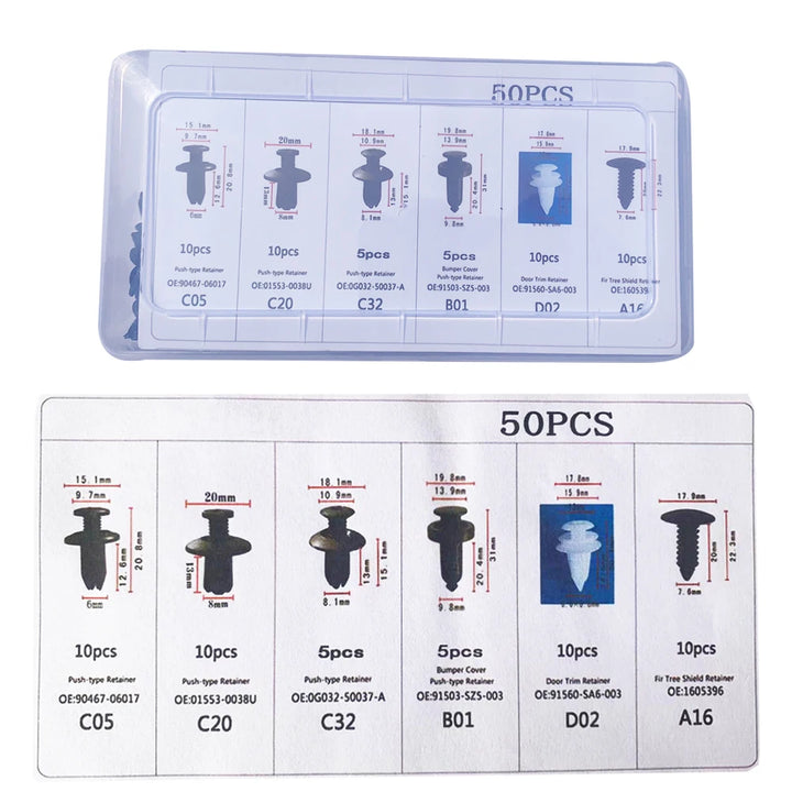 Universal Car Retainer Clips Kit | 100pcs Auto Body Fasteners - Carmodza.com
