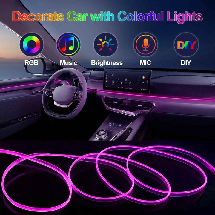 Car Interior Ambient Lighting Kit - USB Music Sync LED Strip Lights - Carmodza.com