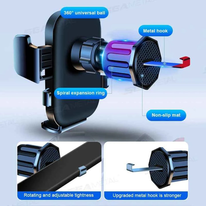 Universal Car Air Vent Phone Holder with Stable Metal Hook - Carmodza.com