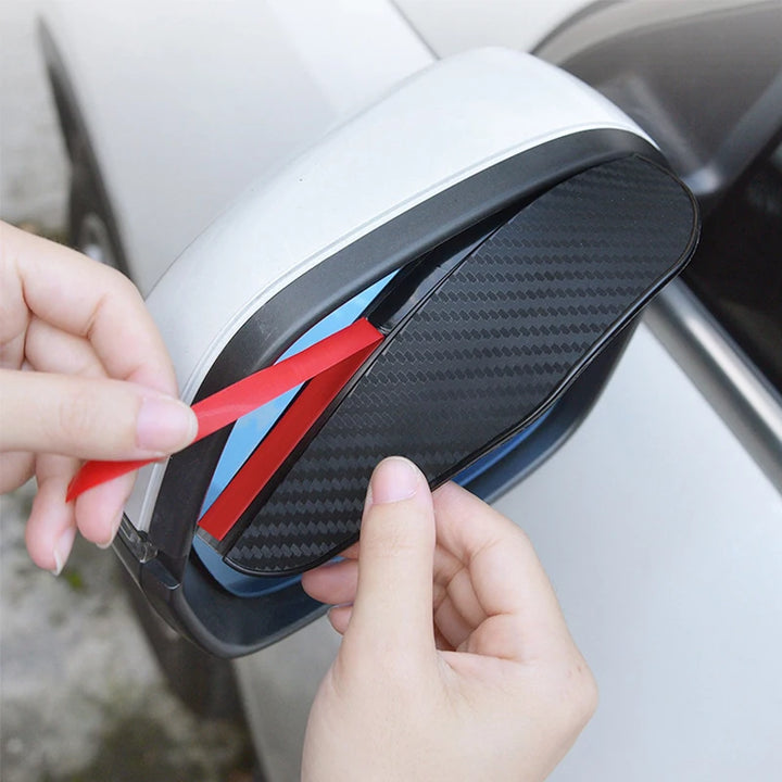 Car Rearview Mirror Rain Shield | Carbon Fiber Rain Visor Guard - Carmodza.com