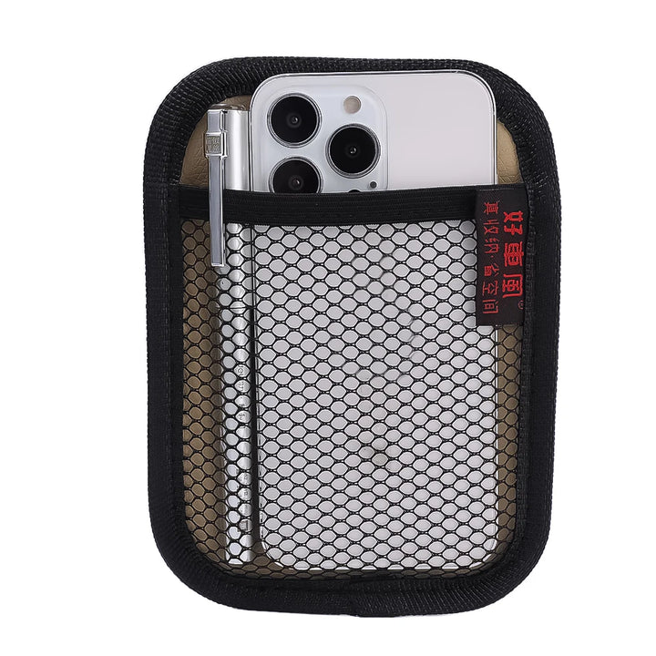 Car Leather Mesh Storage Bag for Phones, Coins & Keys | Car Interior Organizer - Carmodza.com