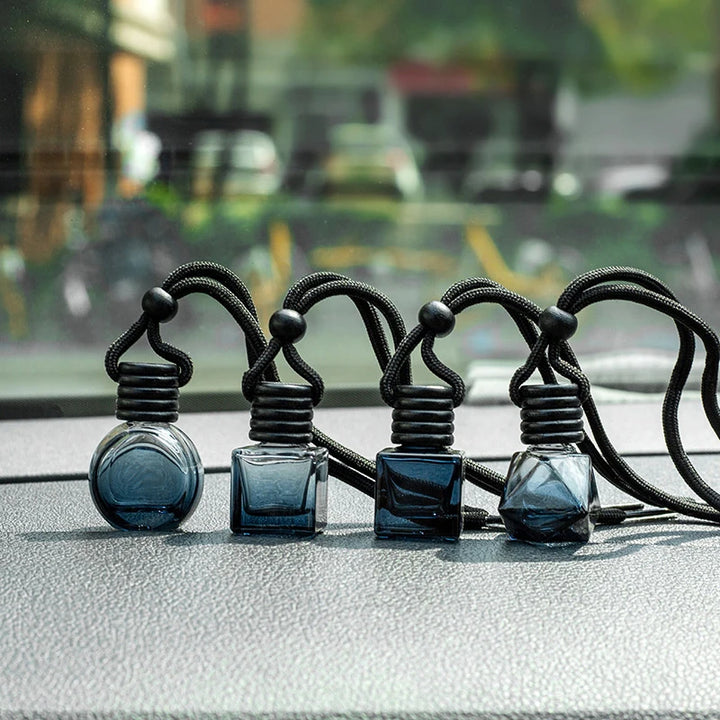 Car Hanging Glass Perfume Bottle – Decorative Empty Aroma Diffuser - Carmodza.com