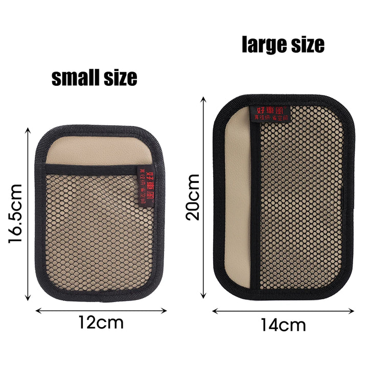 Car Leather Mesh Storage Bag for Phones, Coins & Keys | Car Interior Organizer - Carmodza.com
