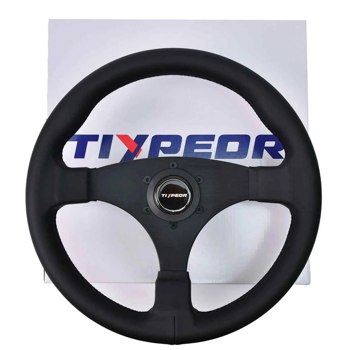Universal Racing Steering Wheel 330mm Deep Dish Leather - Carmodza.com