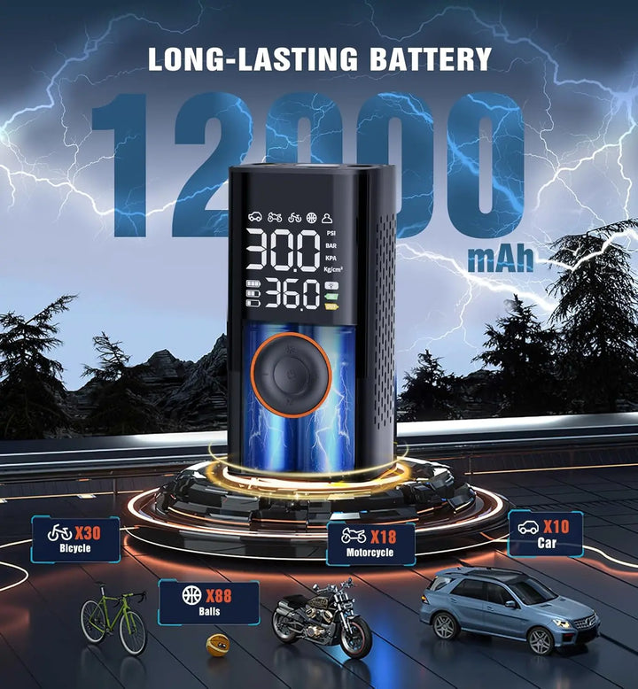 Portable Cordless Air Compressor Inflator with Digital Gauge - Carmodza.com