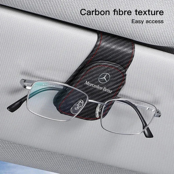 Mercedes-Benz Sun Visor Glasses Holder | Carbon Fiber Eyeglass Clip - Carmodza.com