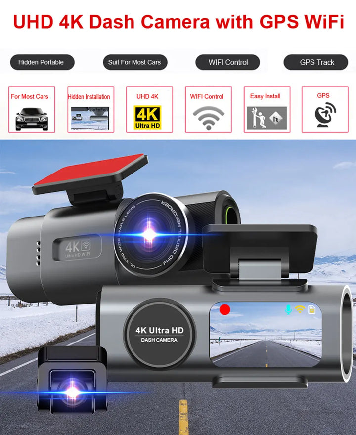 4K UHD Dash Cam Recorder - Car Camera with WiFi & GPS - Carmodza.com