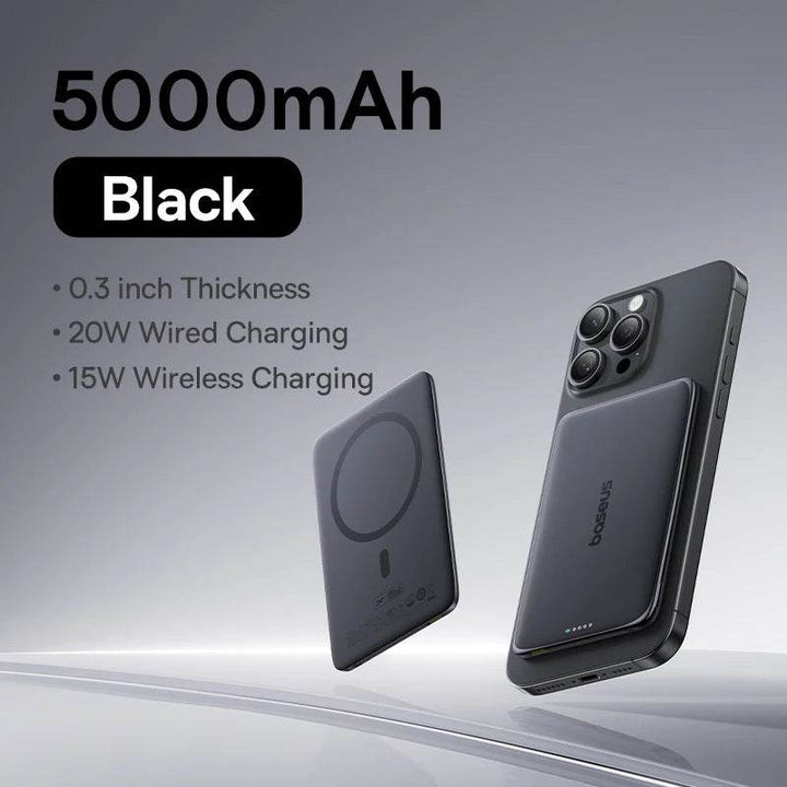 Magnetic Wireless Power Bank 5000mAh for iPhone, Samsung - Carmodza.com