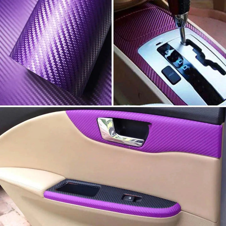 Carbon Fiber Vinyl Wrap Roll | 3D Textured Car Styling Film 30CM x 152CM - Carmodza.com
