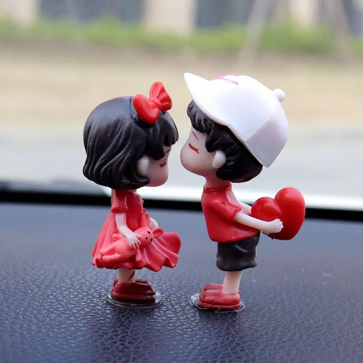 Home Decor Car Ornaments Creative Cartoon Couples Resin Kiss Figure - Carmodza.com