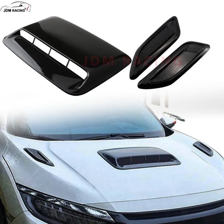 Universal Car Air: Flow Decorative Intake Hood Scoop Bonnet Vent - Carmodza.com