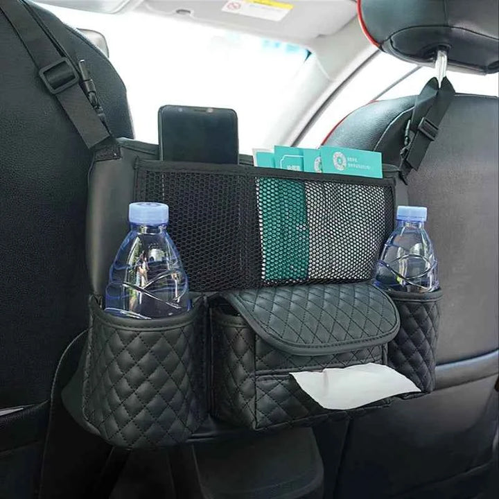 Universal Car Seat Middle Storage Bag – PU Leather Organizer - Carmodza.com