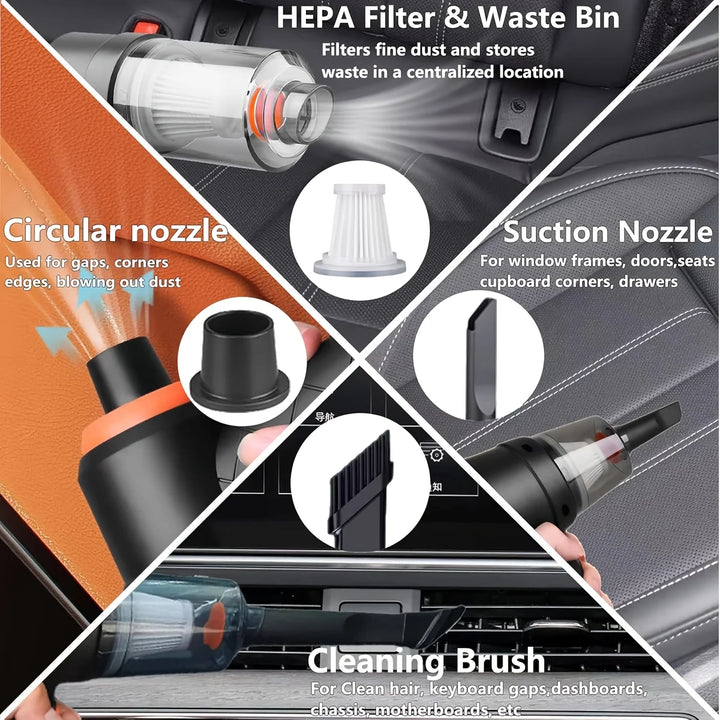 6-in-1 Wireless Car Vacuum Cleaner | 9000Pa Suction & Blower - Carmodza.com
