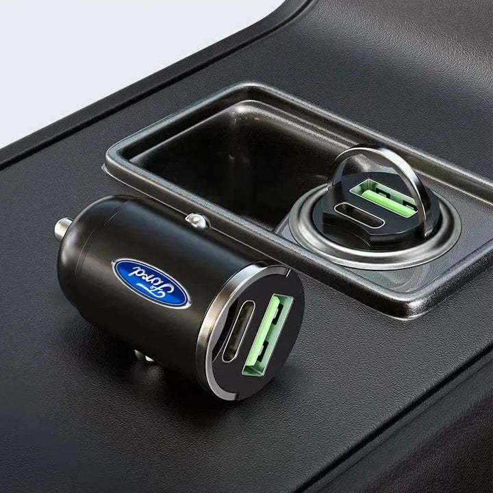 Ford 60W Fast Car Charger with USB-C & USB-A Ports - Carmodza.com