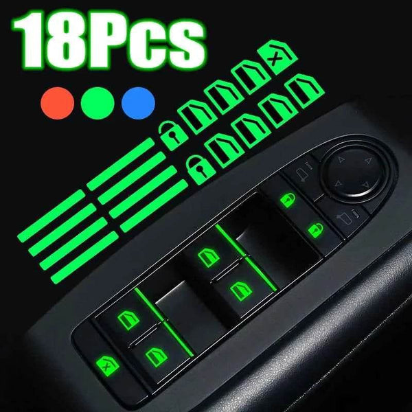 Car Window Button Luminous Stickers - Interior Accessories - Carmodza.com