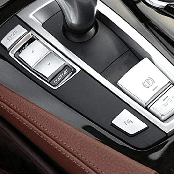 BMW Interior Switch Button Covers | Premium Silver ABS Trim Set - Carmodza.com