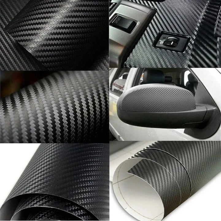 Carbon Fiber Vinyl Wrap Roll | 3D Textured Car Styling Film 30CM x 152CM - Carmodza.com