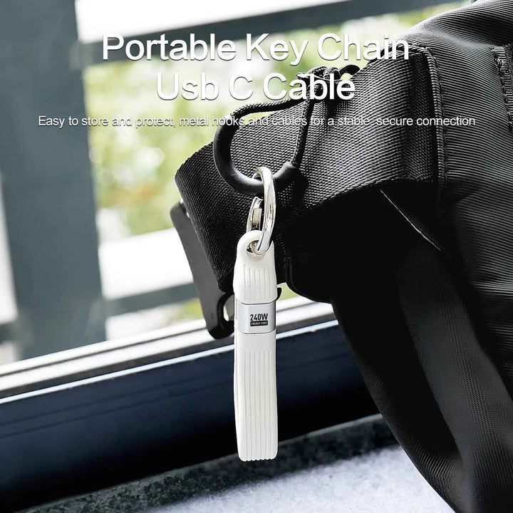 240W USB C Keychain Charger Cable for Car & On-The-Go - Carmodza.com