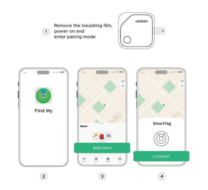 UGREEN Smart Tag for Car Keys (4-Pack) - Apple Find My Tracker - Carmodza.com
