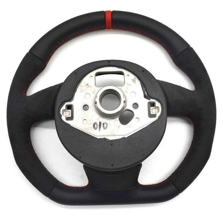 Audi Sport Flat Bottom Steering Wheel | Suede & Leather Grip - Carmodza.com