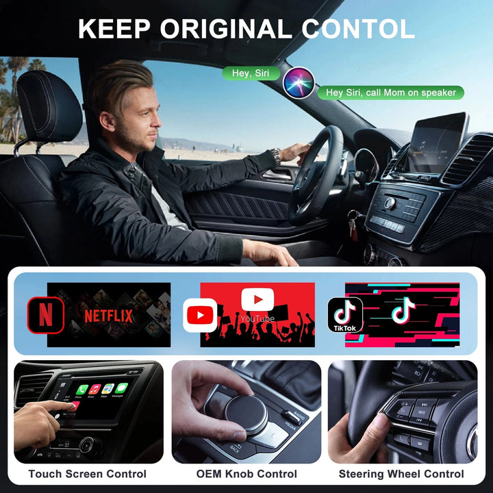 Wireless CarPlay Video Streaming Adapter with Netflix & YouTube - Carmodza.com