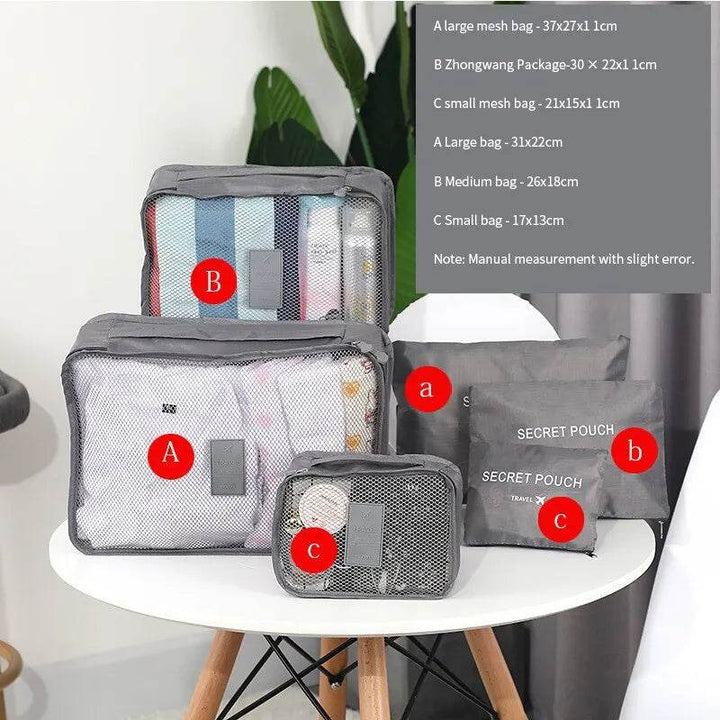 Travel Clothes Storage Bags Set - 6Pcs Luggage Organizer - Carmodza.com