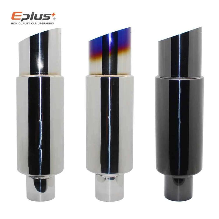 EPLUS Universal Car Exhaust Pipe Muffler Tail Pipe High Quality Stainless Steel 51/57/63mm Interface Bevel  Exhaust System End