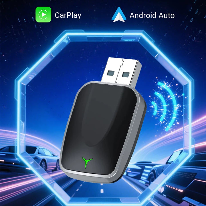 Wireless CarPlay Android Auto Adapter | 2-in-1 USB Dongle - Carmodza.com