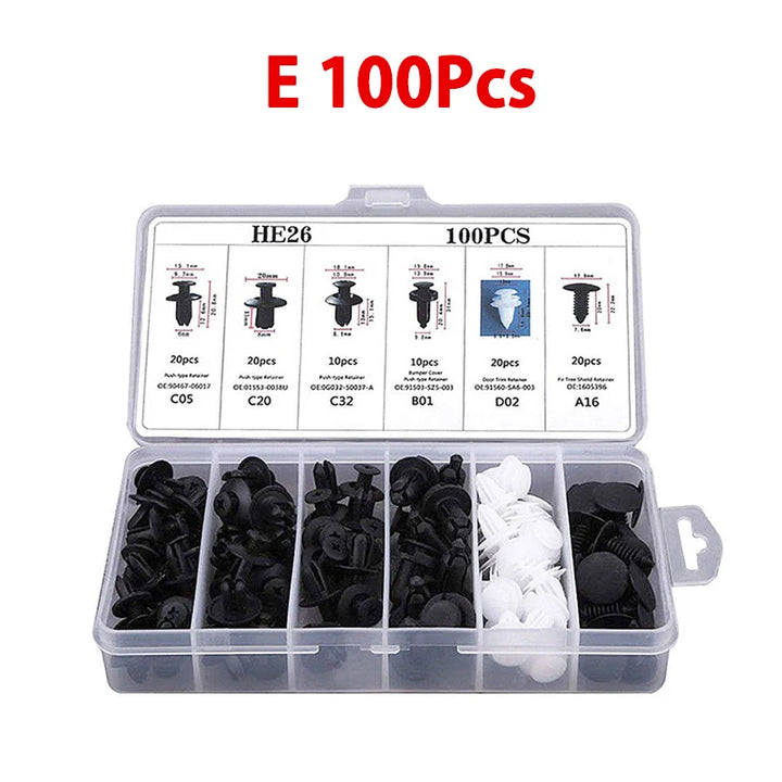 Universal Car Retainer Clips Kit | 100pcs Auto Body Fasteners - Carmodza.com