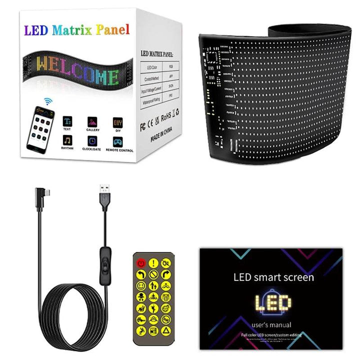 Flexible USB LED Car Display Screen with APP & Remote Control - Carmodza.com