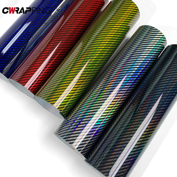 Holographic Carbon Fiber Vinyl Wrap | Glossy Car Sticker Film - Carmodza.com
