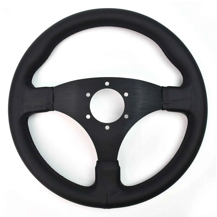 Universal Racing Steering Wheel 330mm Deep Dish Leather - Carmodza.com
