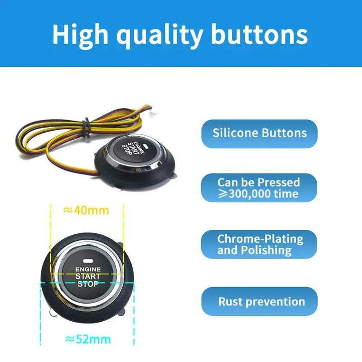 Car Push Start System Push To Start Ignition Kit RFID Technology Passive Inductive Key for 12v Vehicles