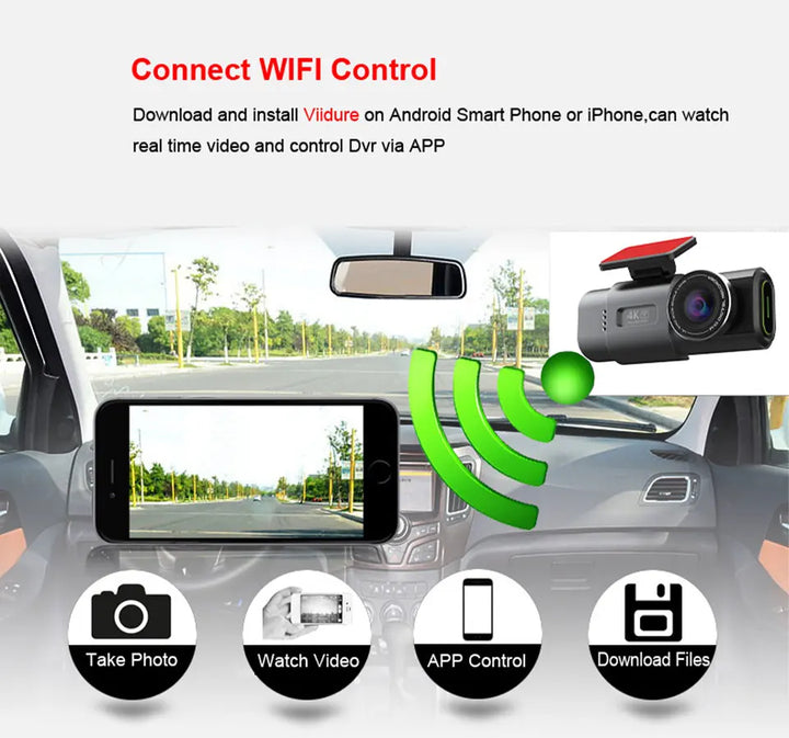 4K UHD Dash Cam Recorder - Car Camera with WiFi & GPS - Carmodza.com