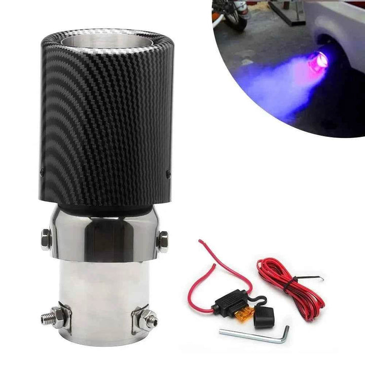 Universal Car Exhaust Muffler Pipe LED Red/Blue Light Tail Tip - Carmodza.com