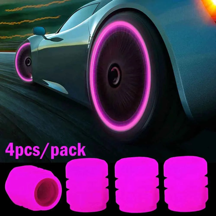 Luminous Car Tire Valve Caps | Universal Glow-in-the-Dark