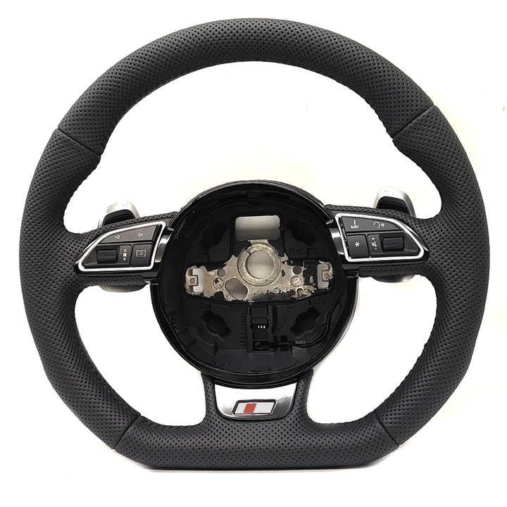 Custom Audi Perforated Steering Wheel for A3 A4 S4 S5 Models - Carmodza.com