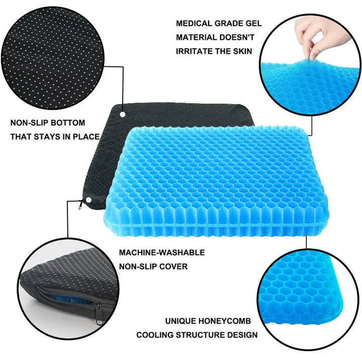 Gel Seat Cushion Car: Breathable Honeycomb Design - Carmodza.com