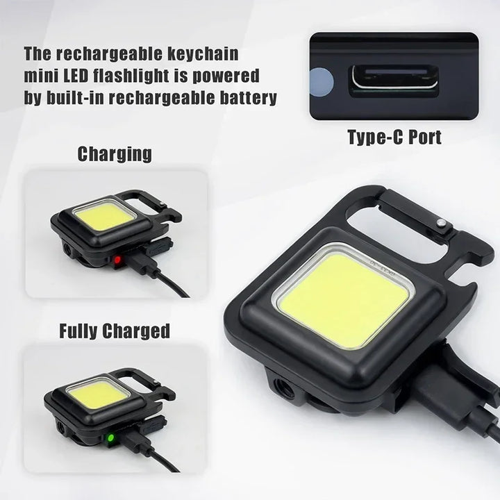 Rechargeable Car Keychain Flashlight with Magnet & Bottle Opener - Carmodza.com