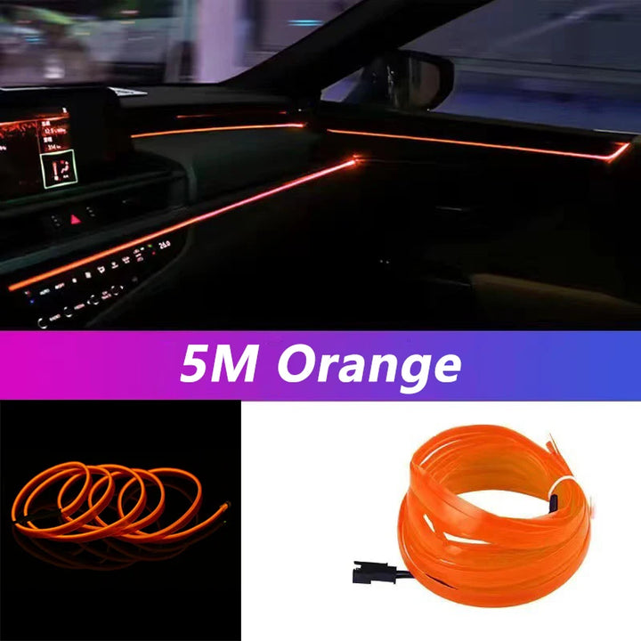 Car Interior LED Strip Light – 5M USB Flexible Neon Atmosphere Light for Auto DIY - Carmodza.com