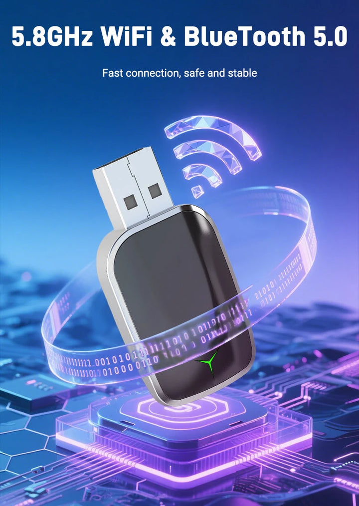 Wireless CarPlay Android Auto Adapter | 2-in-1 USB Dongle - Carmodza.com